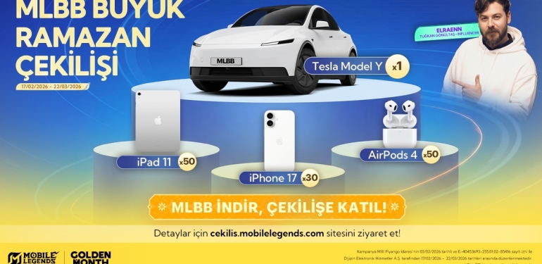 Türkiye’nin en büyük oyun çekilişi: Mobile Legends: Bang Bang, Ramazan’da Tesla Model Y, iPhone 17’ler ve daha birçok ödül dağıtıyor!